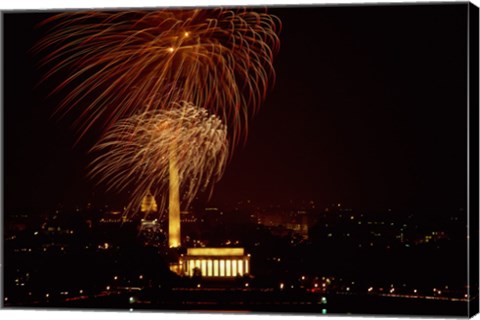 Framed Washington, D.C. USA Fireworks Print