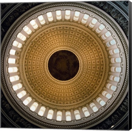 Framed Architectural details of the cupola of the rotunda of a government building, Capitol Building, Washington DC, USA Print
