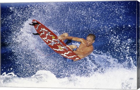 Framed Surfing in action Print