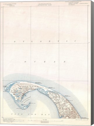 Framed 1900 U.S. Geological Survey Map of Provincetown, Cape Cod, Massachusetts 1900 Print