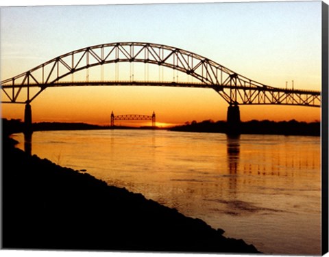 Framed Bourne Bridge over the Cape Cod Canal Print