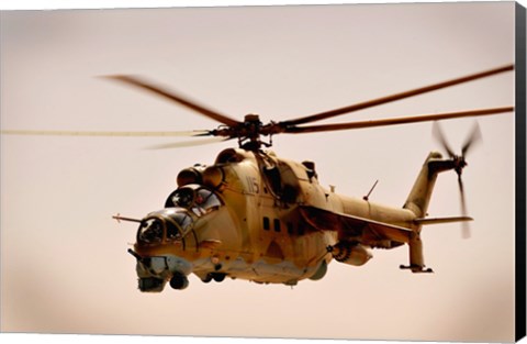 Framed Afghan Air Corps Mi-35 on Kandahar, 2009 Print