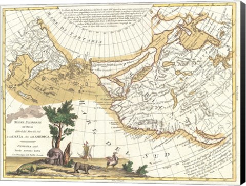 Framed 1776 Zatta Map of California and the Western Parts of North America Print