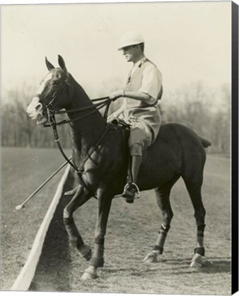 Framed M.J. Waterbury, polo player Print