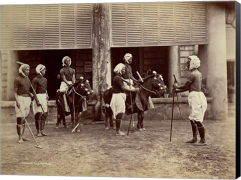 Framed Manipur Polo Players 1875 Print