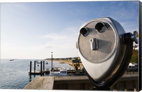 Framed Close-up of coin-operated binoculars, Cape Cod, Massachusetts, USA Print