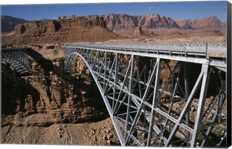 Framed Bridge across a river, Navajo Bridge, Colorado River, Grand Canyon National Park, Arizona, USA Print