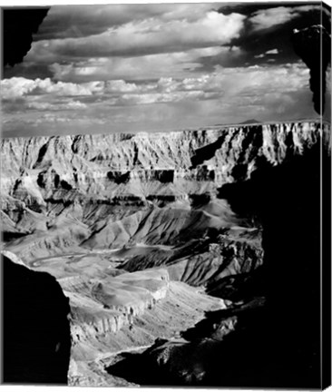 Framed Grand Canyon National Park (wide angle, black &amp; white) Print