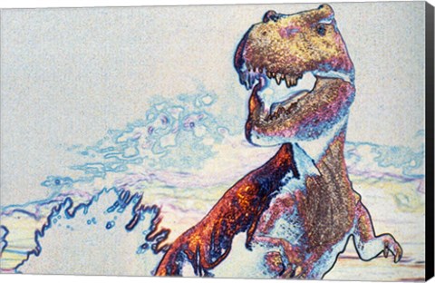 Framed Close-up of a tyrannosaurus rex in color Print