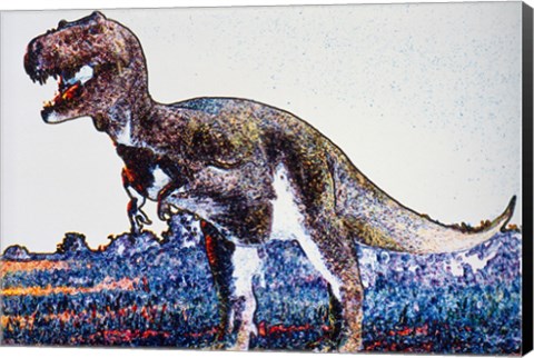 Framed Colorful Close-up of a tyrannosaurus rex Print