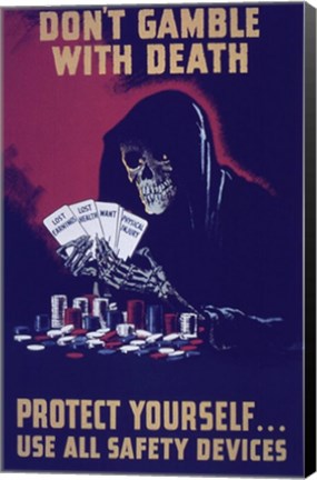 Framed Don&#39;t Gamble With Death Print