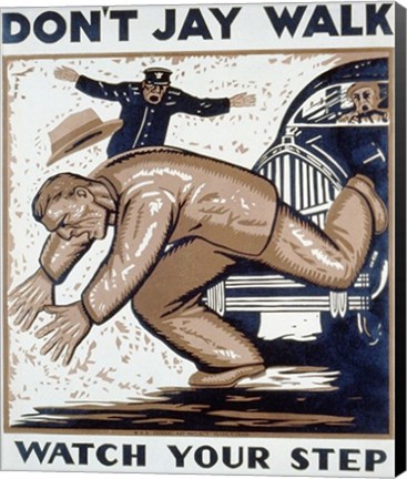 Framed Don't Jay Walk Print