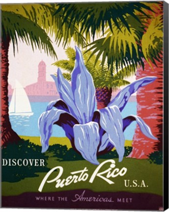 Framed Discover Puerto Rico Print