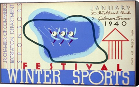 Framed Winter sports festival, Jr. Chamber of Commerce Print