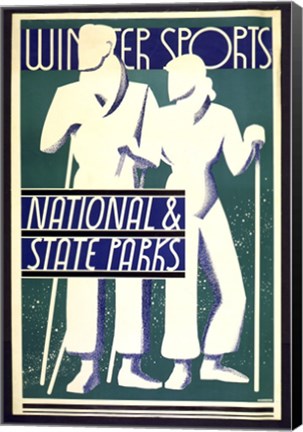 Framed Winter sports, national &amp; state parks Print