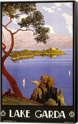 Framed Lake Garda Travel Poster Print