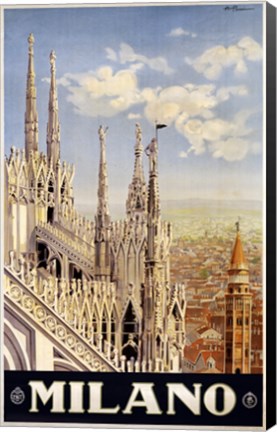 Framed Milano Travel Poster Print