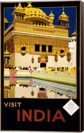 Framed Visit India, travel poster, 1935 Print