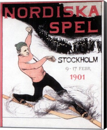 Framed Nordiska spel affisch 1901 Print