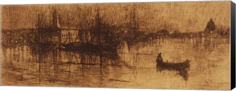 Framed rainy night, Venice Print
