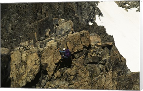 Framed High angle view of a person mountain climbing, Ansel Adams Wilderness, California, USA Print