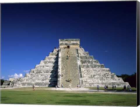 Framed Pyramid, El Castillo, Chichen Itza Mayan, Yucatan, Mexico Print