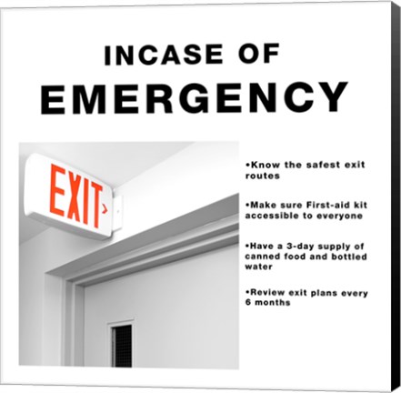 Framed In Case Of Emergency Print