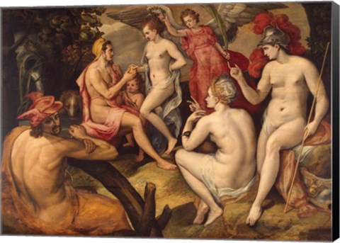 Framed Frans Floris - The Judgment of Paris - Aphrodite Print