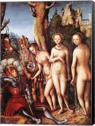 Framed Lucas Cranach D. A. - The Judgment of Paris Print