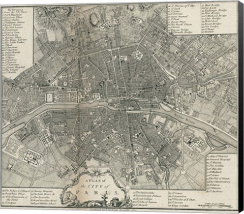 Framed Plan Paris Stockdale Print