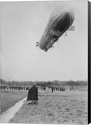 Framed Blimp, Zeppelin, In Flight Print