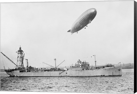 Framed U.S.S. Patoka and Shenandoah Blimp Overhead Print