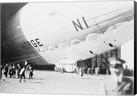 Framed Norge Blimp Leaving Hanger Print