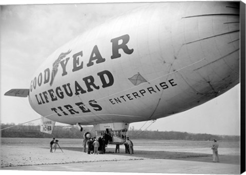 Framed Goodyear Blimp at Washington Air Post, 1938 Print