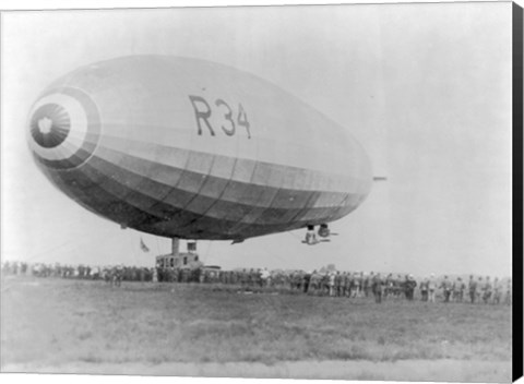 Framed Landing of British Dirigible R-34 at Mineola, Long Island, N.Y. Print