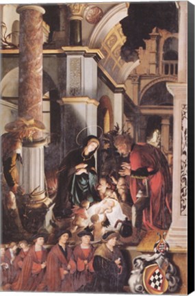 Framed Oberried Altarpiece, The Birth of Christ Print