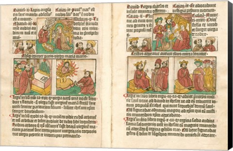 Framed Spread from the Biblia Pauperum printed by Albrecht Pfister Print