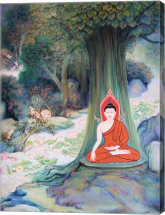 Framed Paintings of Life of Gautama Buddha Print