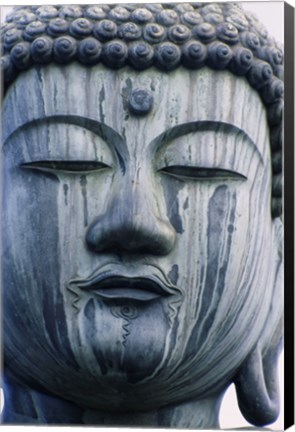 Framed Face of a Buddha Statue, Japan Print