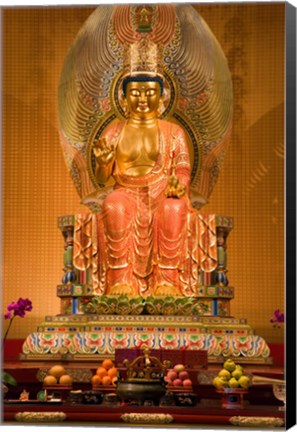 Framed Statue of Buddha in a Temple Print