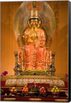Framed Statue of Buddha in a Temple Print