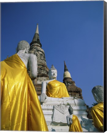 Framed Buddha Statue at a Temple, Wat Yai Chai Mongkol, Ayutthaya, Thailand Print