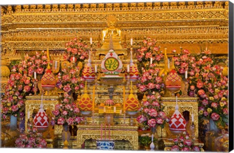 Framed Statue of Buddha in a Temple,  Bangkok, Thailand Print