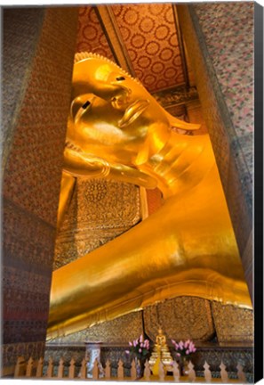 Framed Statue of reclining Buddha in a Temple, Bangkok, Thailand Print