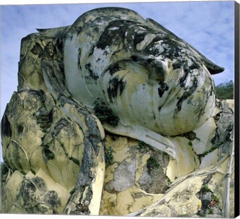 Framed Sleeping Buddha, Wat Lokaya Sutha, Ayutthaya, Thailand Print