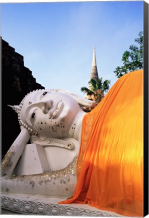 Framed Reclining Buddha, Wat Yai Chai Mongkhon, Ayutthaya, Thailand Print