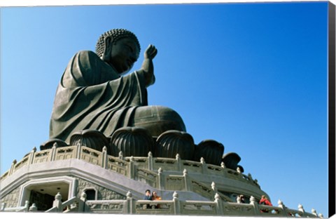 Framed Statue of Buddha, Po Lin Monastery, Hong Kong, China Print