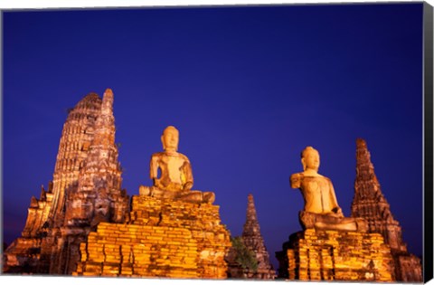 Framed Buddha at a Temple,  Ayutthaya Historical Park, Thailand Print