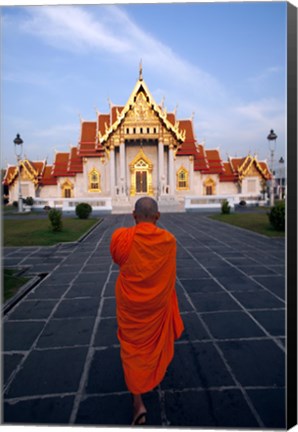 Framed Buddhist Monk at a Temple Print