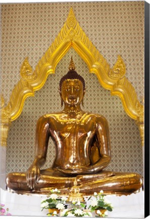 Framed Golden Buddha Statue in a Temple, Wat Traimit, Bangkok, Thailand Print